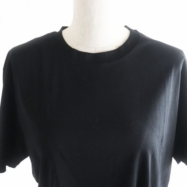 極美品□JIL SANDER/ジルサンダー JSPS705002 無地 コットン100％ クルーネック 薄手 ショートスリーブ 半袖Tシャツ 黒 M  伊製 正規品｜au PAY マーケット