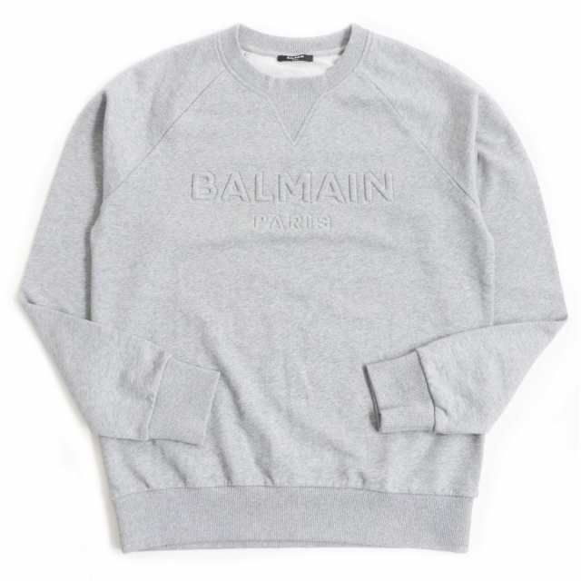 極美品□21AW BALMAIN/バルマン JQ005BB20 エンボスロゴ コットン