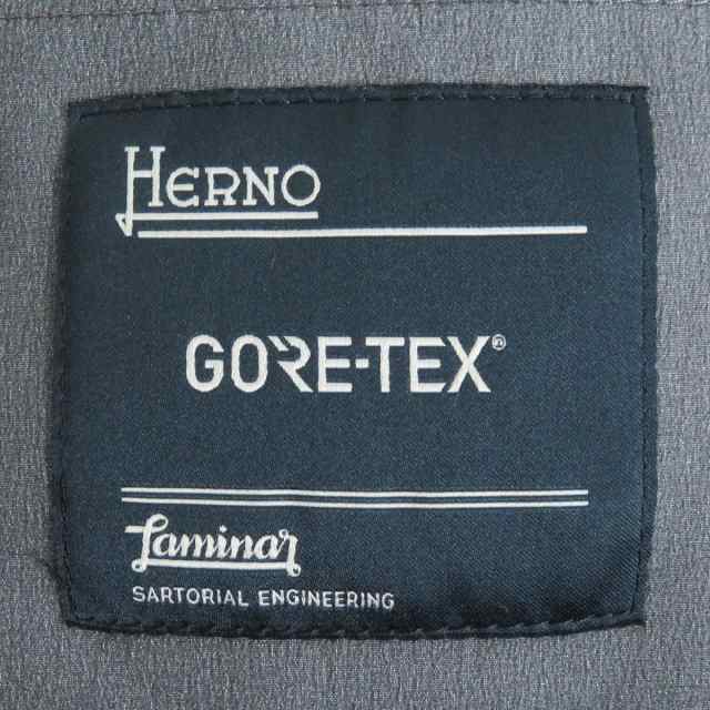 極美品□2018年製 HERNO/ヘルノ ラミナー PI071UL GORE-TEX ロゴボタン フーデッド ダブルブレスト ダウントレンチコート カーキ 44 正規品