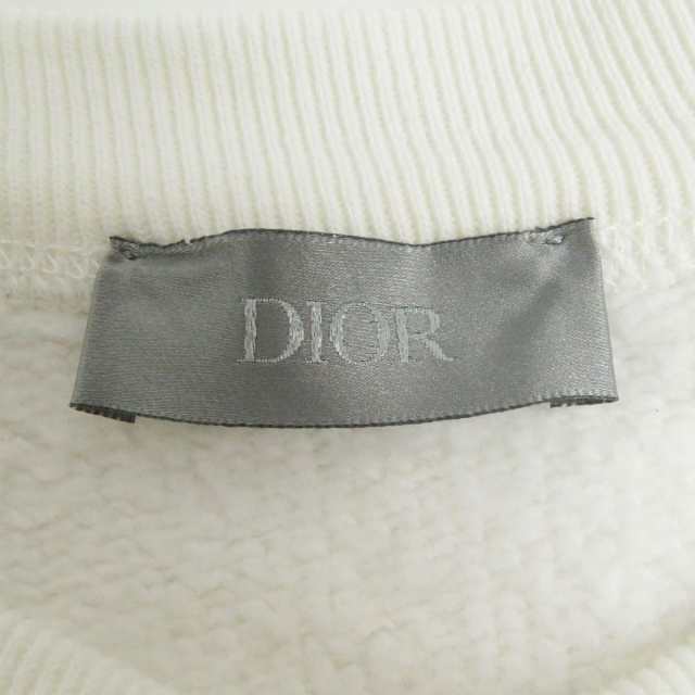 極美品□DIOR×sacai ディオール オム サカイ 213J643A0687 ロゴワッペン 裏起毛 スウェットシャツ/トレーナー アイボリー XXL 伊製 正規品69cm裄丈