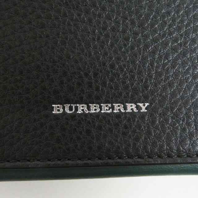 美品□BURBERRY/バーバリー ロゴ入り 二つ折り 小銭入れ付き レザー