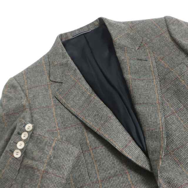 極美品□dunhill/ダンヒル チェック柄 カシミヤ×ウール シングル ツイードジャケット/テーラードジャケット 緑系マルチカラー 48 伊製｜au  PAY マーケット