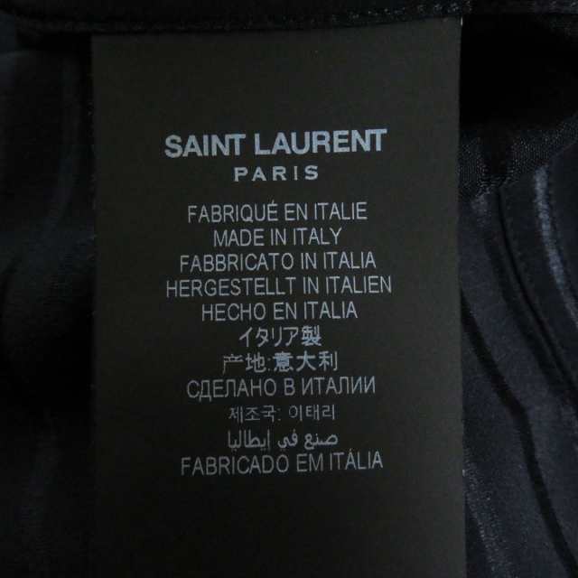 極美品□23SS SAINT LAURENT PARIS/サンローランパリ 713875 ストライプ シルク100％ オープンカラー 半袖シャツ  ネイビー 39 伊製 正規｜au PAY マーケット