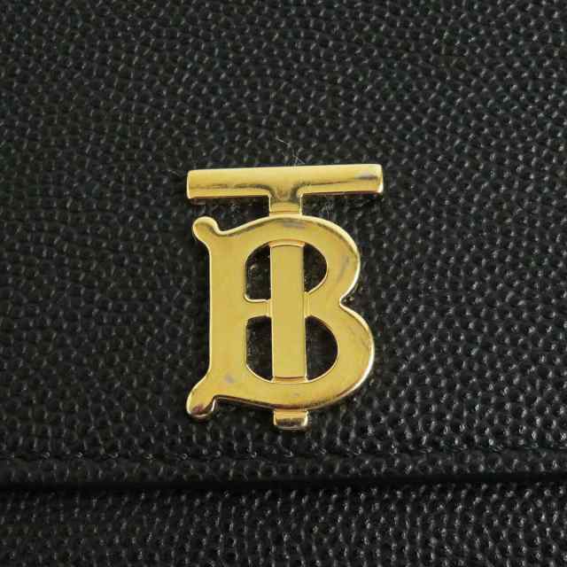 良品□BURBERRY/バーバリー 8018938 TBロゴ ゴールド金具 フラップ 