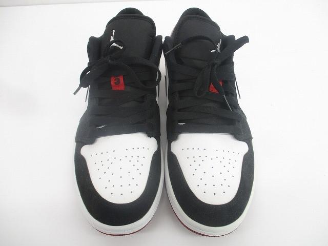 美品 ナイキ NIKE エアジョーダン1 ロー ブラックトゥ 553558-116 27.5cm ブラック レッド メンズ