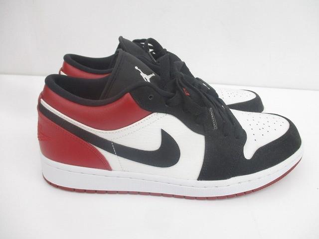美品 ナイキ NIKE エアジョーダン1 ロー ブラックトゥ 553558-116 27.5cm ブラック レッド メンズ
