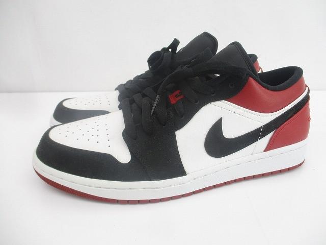 美品 ナイキ NIKE エアジョーダン1 ロー ブラックトゥ 553558-116 27.5cm ブラック レッド メンズ