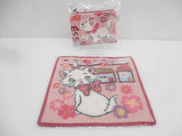 未使用 フェイラー FEILER×ディズニー シャアラモード おしゃれキャット マリー ハンカチ/ティッシュポーチ 2点 ピン