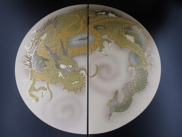 新品 五月人形 二曲屏風 40号 鎧用 黒艶消 丸龍柄 端午の節句 こどもの日