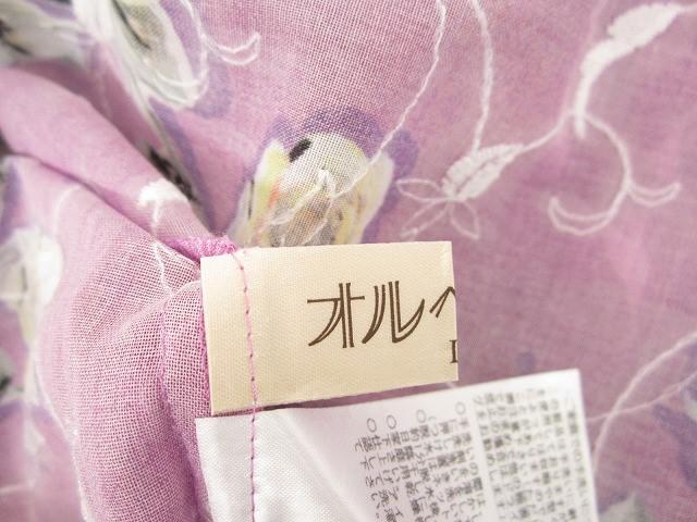 未使用 タグ付き オルベーラ 東京白ゆり會 長袖ブラウス/シャツ 薄手 花柄刺繍 L 紫 パープル 日本製 レディース_3