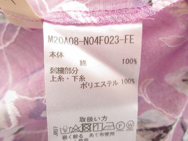 未使用 タグ付き オルベーラ 東京白ゆり會 長袖ブラウス/シャツ 薄手 花柄刺繍 L 紫 パープル 日本製 レディース_4