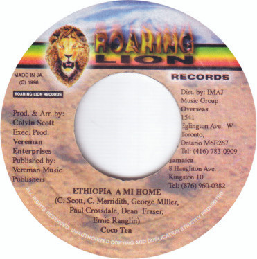 【中古】ジャマイカ7” Cocoa Tea Ethiopia A Mi Home NONE Roaring Lion Records /00080