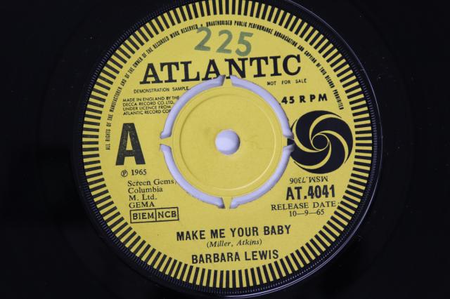【中古】英7” Barbara Lewis Make Me Your Baby / Love To Be Loved AT4041Promo Atlantic プロモ /00080