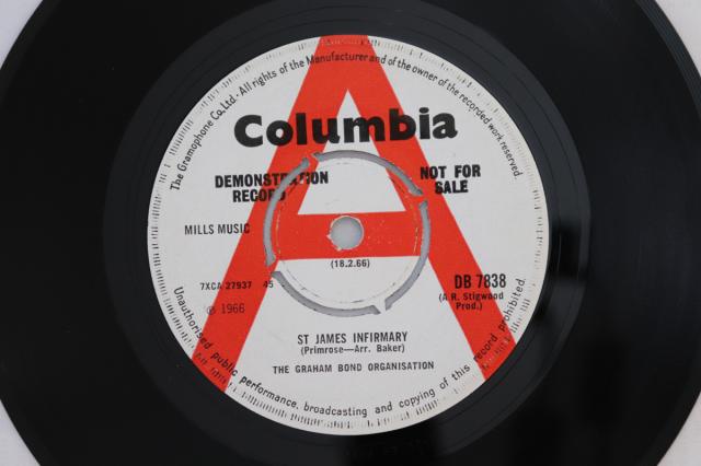 【中古】英7” Graham Bond Organization St. James Infirmary DB7838 Columbia /00080