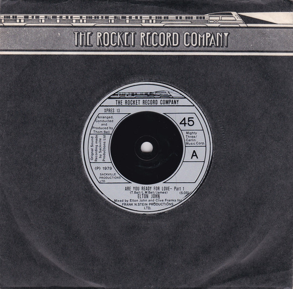 【中古】英7” Elton John Are You Ready For Love XPRES13 The Rocket Record Co /00080
