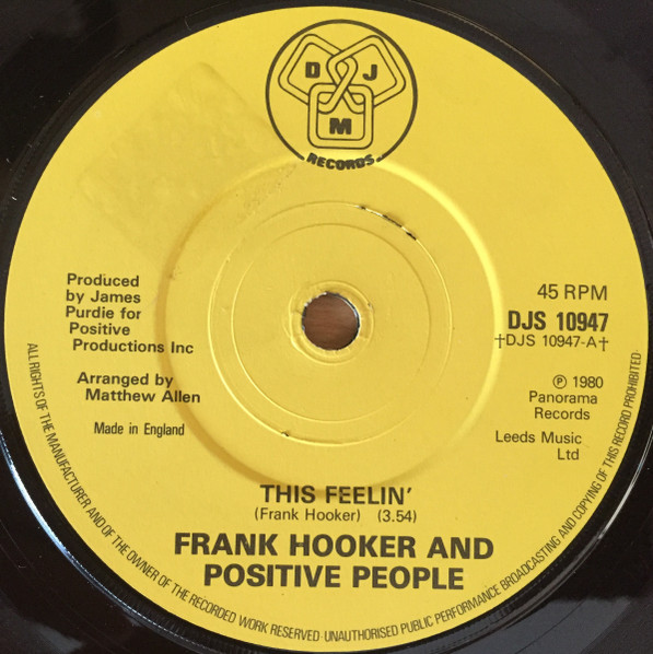 中古】英7” Frank Hooker ＆ Positive People This Feelin