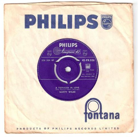【中古】英7” Marty Wilde A Teenager In Love 45PB926,326364B Philips /00080