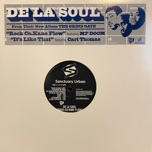【中古】英12” De La Soul Rock Co.Kane Flow SURDJ856791 Sanctuary Urban /00250