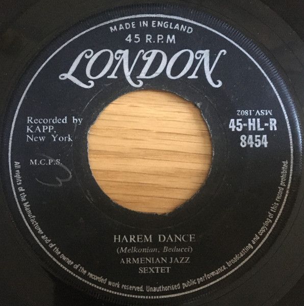 【中古】7” Armenian Jazz Sextet Harem Dance / Pretty Girl 45HLR8454 London UK Vinyl /00080