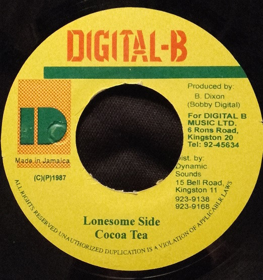 【中古】ジャマイカ7” Cocoa Tea Lonesome Side NONE Digital-B /00080