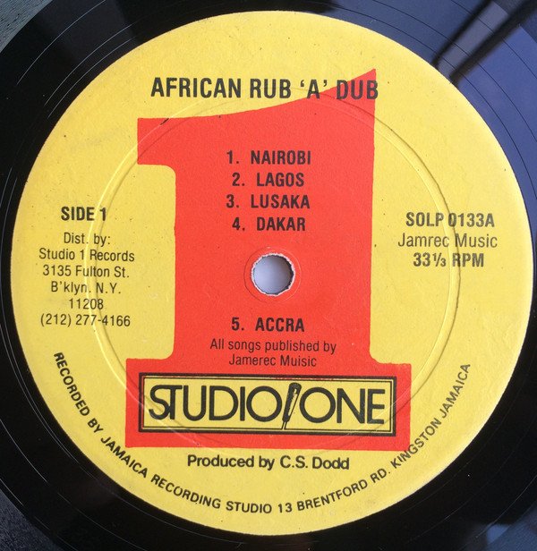米LP Dub Specialist African Rub A Dub SOLP0133 Studio One /00260 AFRICAN RUB 'A' DUB -- full album -- studio 1 records Dub