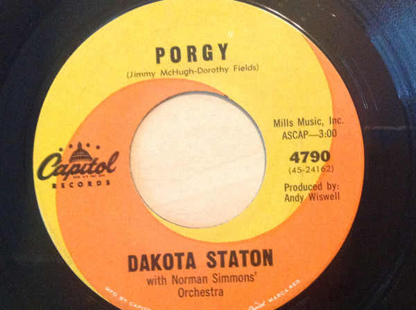 【中古】米7” Dakota Staton Porgy / On Chapel Hill 4790 Capitol Records Inc /00080