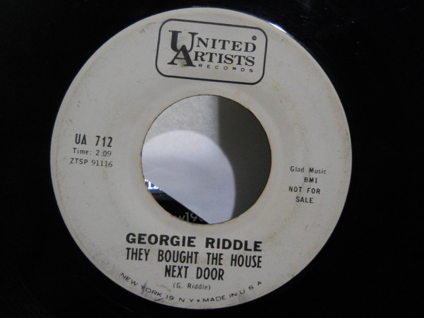 【中古】米7” George Riddle They Bought The House Next Door / My Black Gold UA712PROMO United Artists Recor /00080