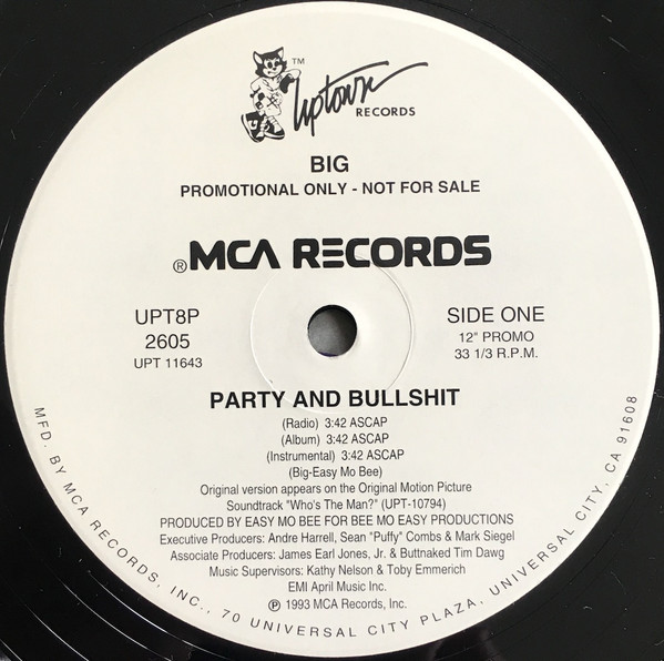 【中古】米12” Notorious B.I.G. Party And Bullshit UPT11643 Uptown Records, MCA /00250