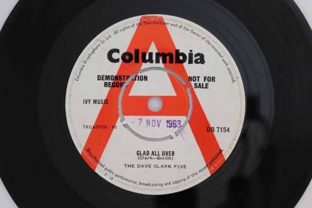【中古】英7” Dave Clark Five Glad All Over / I Know You DB7154 Columbia プロモ /00080