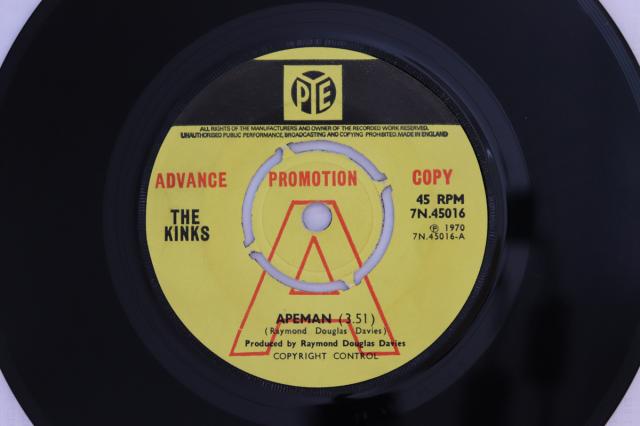 【中古】英7” Kinks Apeman 7N45016 Pye Records プロモ /00080