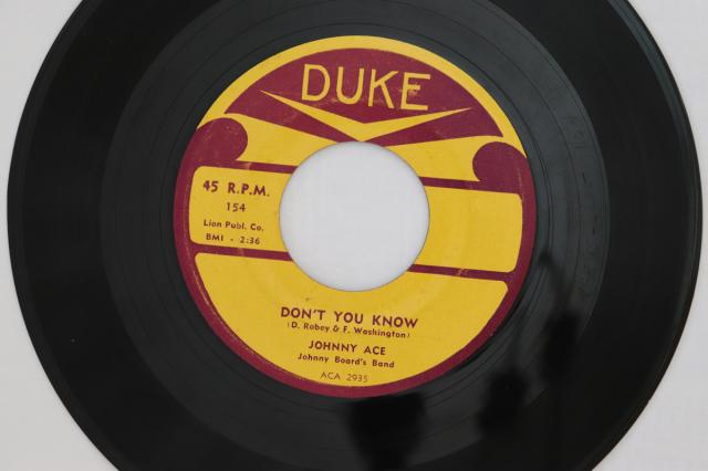 【中古】米7” Johnny Ace Dont You Know / Still Love You So 154 Duke /00080