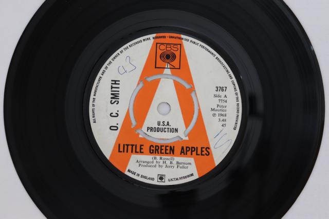 【中古】英7” OC Smith Little Green Apples / Gas, Food, Lodging 3767 CBS プロモ /00080