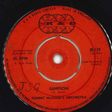 【中古】英7” Tommy McCooks Orchestra / Roy Sampson / My Arms Are Waiting JB139 R＆B /00050