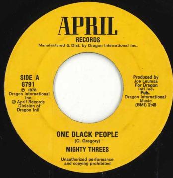 【中古】米7” Mighty Threes One Black People 8791 April Records /00050