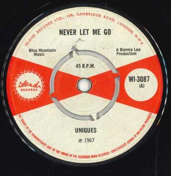 【中古】英7” The Uniques , D. Tony Lee Never Let Me Go / Lees Special WI3087 Island Records /00050
