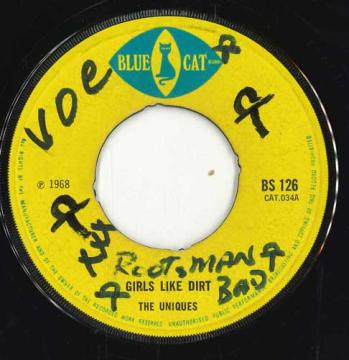 【中古】英7” The Uniques / Alva ”Reggie” Le Girls Like Dirt / She Is Leaving BS126 Blue Cat Records /00050