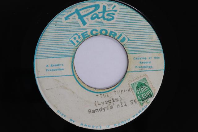 【中古】ジャマイカ7” Lyrics Give Thanks none Pats Record /00080