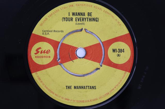 英7” Manhattans I Wanna Be (Your Everything) WI384 Sue Records /00080 中古】英7” Manhattans I Wanna Be (Your Everything) WI384 Sue