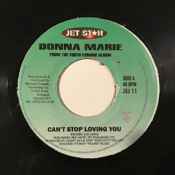 【中古】ジャマイカ7” Donna Marie Cant Stop Loving You / Something On Your Mind JSJ11 Jet Star /00080