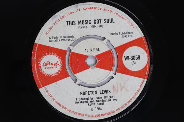 【中古】英7” Hopeton Lewis This Music Got Soul / Let The Little Girl Dance WI3059 ISLAND RECORDS /00080