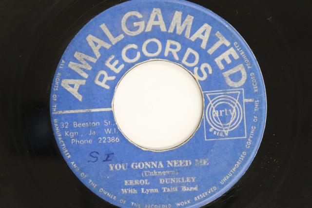 【中古】ジャマイカ7” Errol Dunkley, Lynn Taitt Band You Gonna Need Me / Seek And Youll Find NONE AMALGAMATED RECORDS /00080
