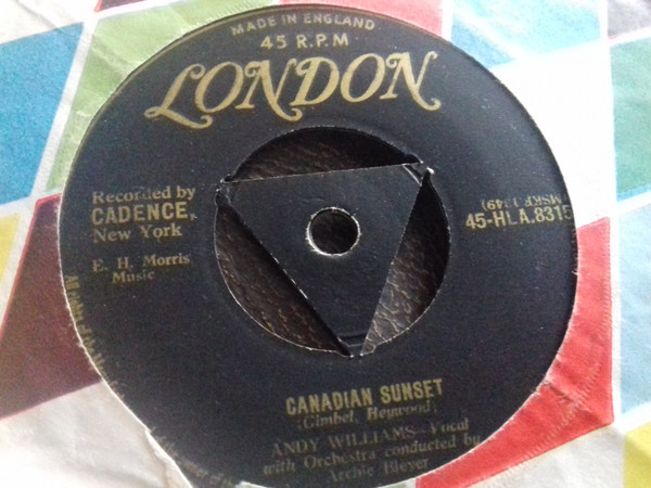 【中古】英7” Andy Williams Canadian Sunset / High Upon A Mountain HLA8315 London Records /00080