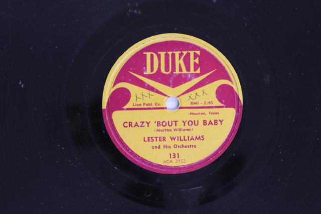 【中古】米78RPM/SP Lester Williams Crazy About You Baby / Dont Take Your Love From Me 131 DUKE /00500