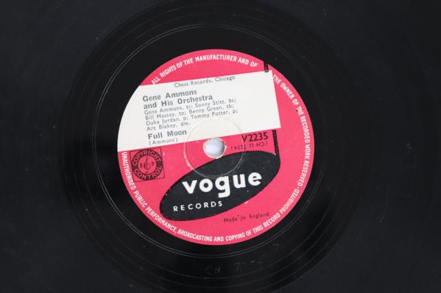 【中古】英78RPM/SP Gene Ammons Full Moon / Jug Head Ramble V2235 VOGUE RECORDS /00500