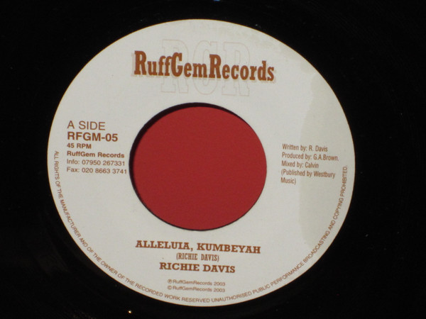 【中古】英7” Richie Davis , Gee Brown (3) Alleluia Kumbeyah / International Dub RFGM05 RuffGem Records /00080