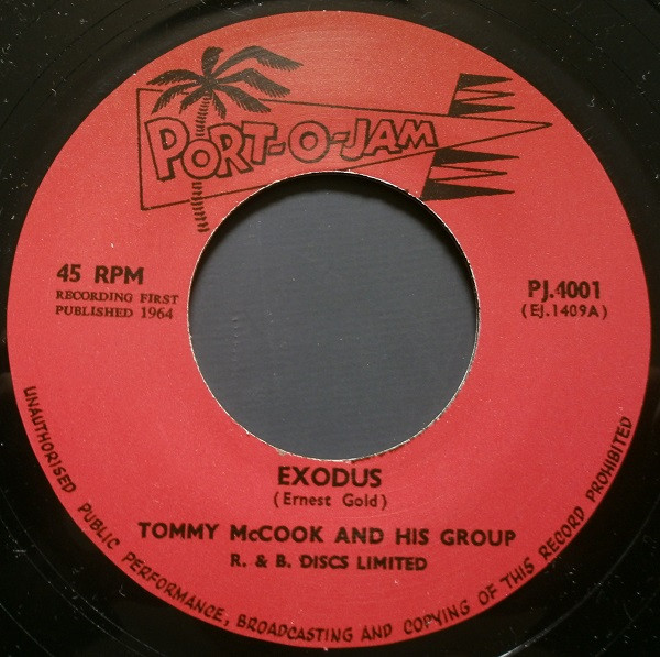 【中古】英7” Tommy McCook Band Exodus / Jam Rock PJ4001 Port-O-Jam /00080