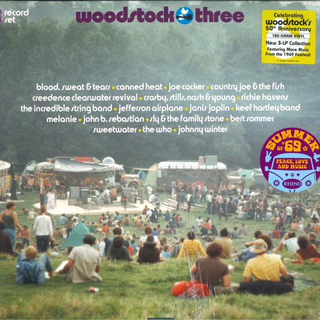 【新品】米3discs LP Various Woodstock Three (3LP) (-180g) R1591284 Cotillion, Rhino Rec 未開封 /00920