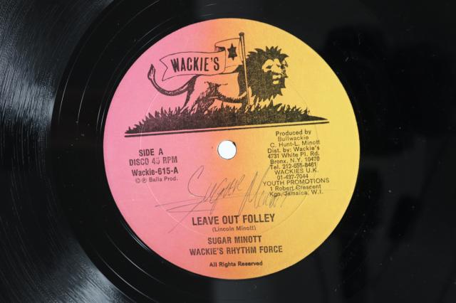 【中古】米12” Sugar Minott / Wackies Rhythm  Leave Out Folley / Informer Wackie615 Wackies /00250