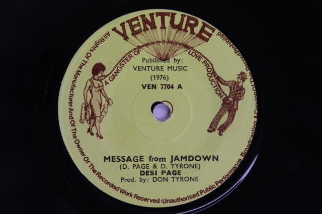 【中古】英7” Desi Page Message From Jamdown / Message Received VEN7704 VENTURE RECORDS /00080