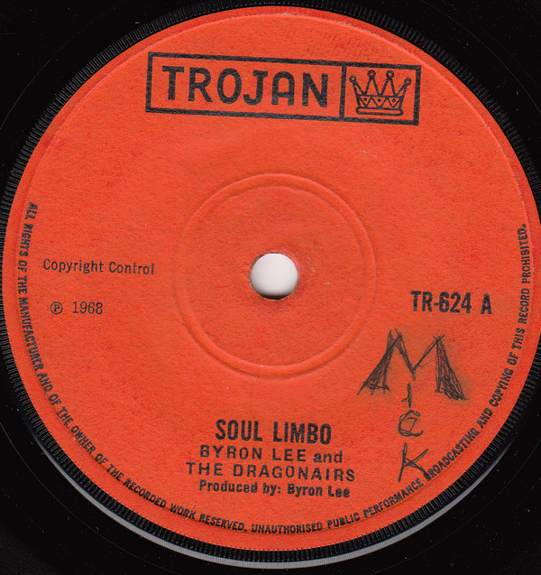 【中古】英7” Byron Lee ＆ The Dragonaires Soul Limbo TR624 Trojan Records /00080
